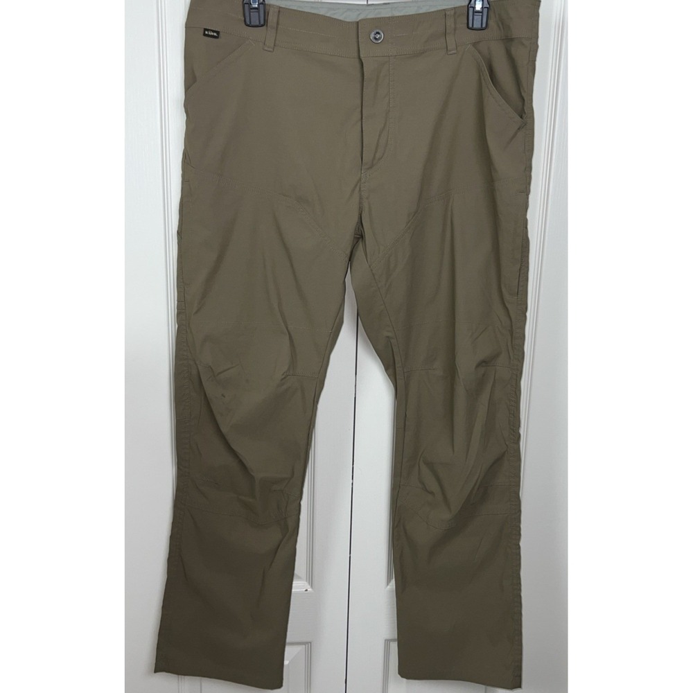 KUHL Men Tapered Leg Pant 40x32 Brown Outdoor Hiking Work Stretch Nylon Blend E9